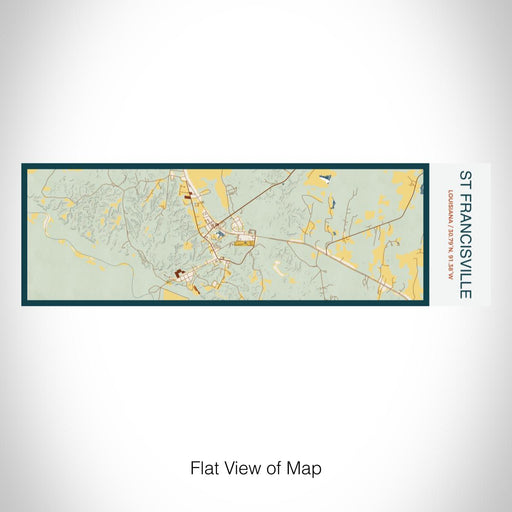 Rendered View of St Francisville Louisiana Map on 10oz Stainless Steel Insulated Cup in Woodblock with Sliding Lid