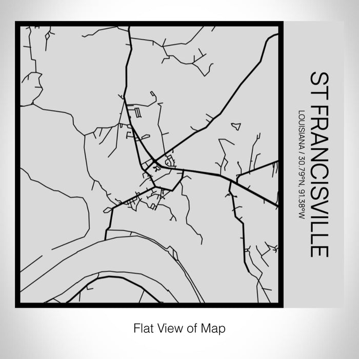 Rendered View of St Francisville Louisiana Map on 17oz Stainless Steel Insulated Tumbler in Tactile Lines with Succulent in Background