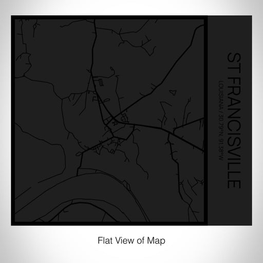 Rendered View of St Francisville Louisiana Map on 17oz Stainless Steel Insulated Tumbler in Matte Black with Tactile Lines