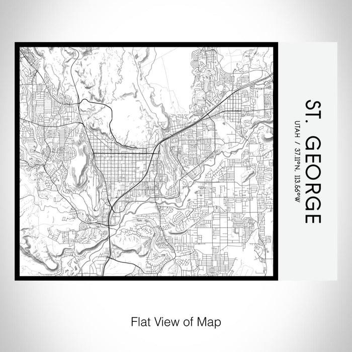 Rendered View of St. George Utah Map on 20oz Stainless Steel Insulated Bottle with Bamboo Top with printed classic style map