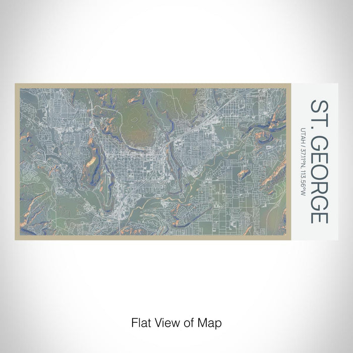 Rendered View of St. George Utah Map on 17oz Stainless Steel Insulated Bottle with printed afternoon style map