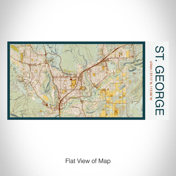 Rendered View of St. George Utah Map on 17oz Stainless Steel Insulated Bottle with printed woodblock style map
