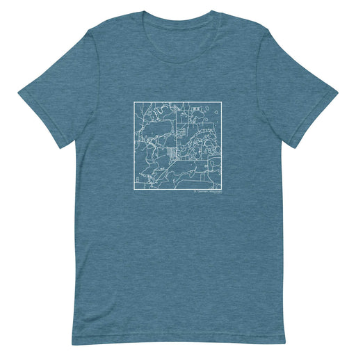 St. Germain Wisconsin  Map Unisex T-Shirt with City inscription in Heather Teal