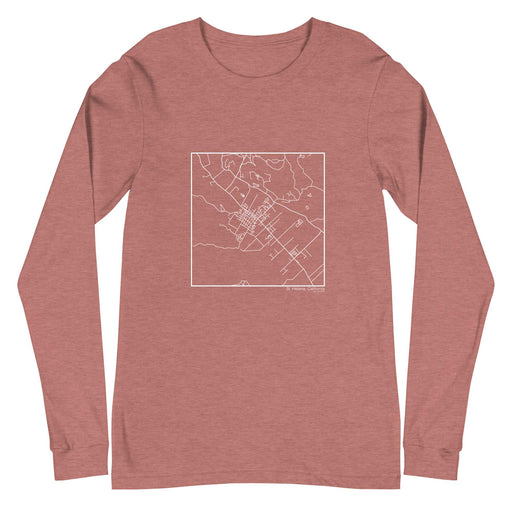 St. Helena California  Map Unisex Long-Sleeve T-shirt with City inscription in Heather Mauve