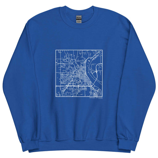 Stillwater Minnesota  Map Unisex Crewneck Sweater with City inscription in Royal Blue