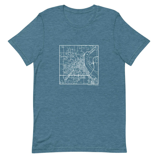 Stillwater Minnesota  Map Unisex T-Shirt with City inscription in Heather Teal