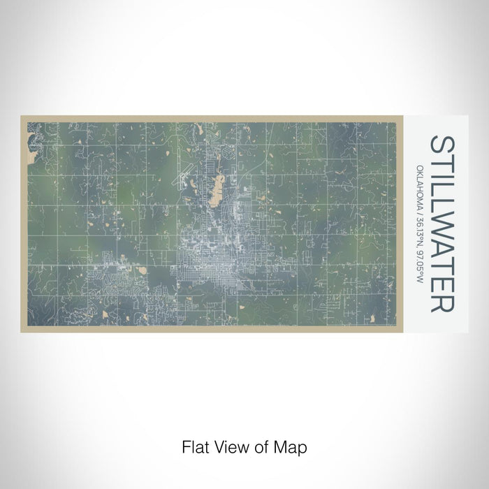 Rendered View of Stillwater Oklahoma Map on 17oz Stainless Steel Insulated Bottle with printed afternoon style map