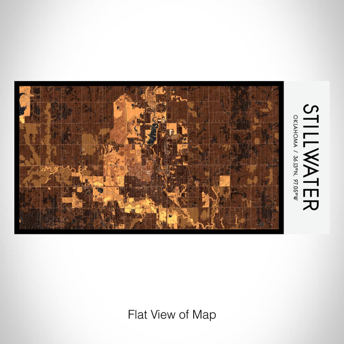 Rendered View of Stillwater Oklahoma Map on 17oz Stainless Steel Insulated Bottle with printed ember style map