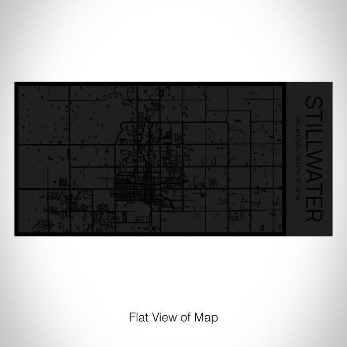 Rendered View of Stillwater Oklahoma Map on 17oz Stainless Steel Insulated Cola Bottle in Stainless in Matte Black