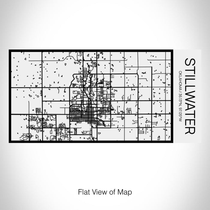 Rendered View of Stillwater Oklahoma Map on 17oz Stainless Steel Insulated Cola Bottle in Stainless in Matte White
