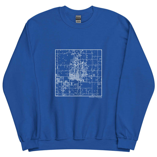 Stillwater Oklahoma  Map Unisex Crewneck Sweater with City inscription in Royal Blue