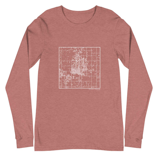 Stillwater Oklahoma  Map Unisex Long-Sleeve T-shirt with City inscription in Heather Mauve