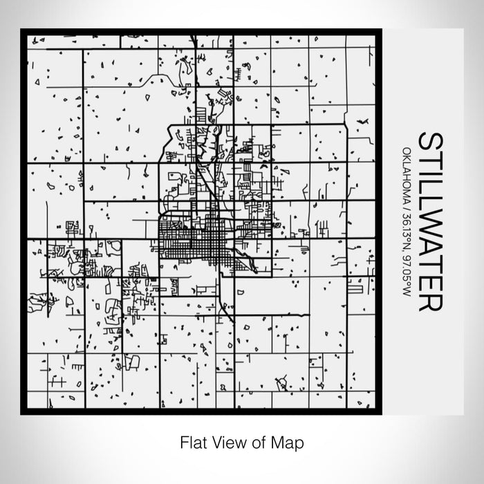 Rendered View of Stillwater Oklahoma Map on 17oz Stainless Steel Insulated Tumbler in Matte White with Tactile Lines