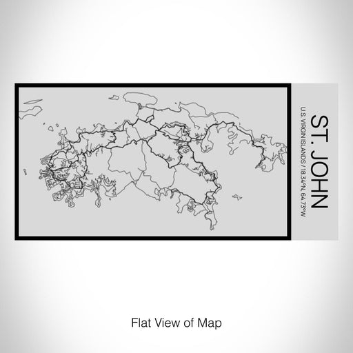 Rendered View of St. John U.S. Virgin Islands Map on 17oz Stainless Steel Insulated Cola Bottle in Stainless