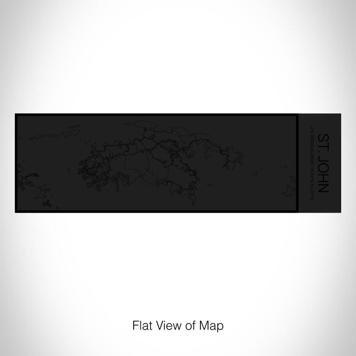 Rendered View of St. John U.S. Virgin Islands Map on 10oz Stainless Steel Insulated Cup in Matte Black with Sliding Lid