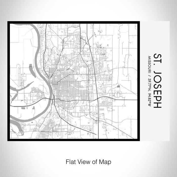 Rendered View of St. Joseph Missouri Map on 20oz Stainless Steel Insulated Bottle with Bamboo Top with printed classic style map