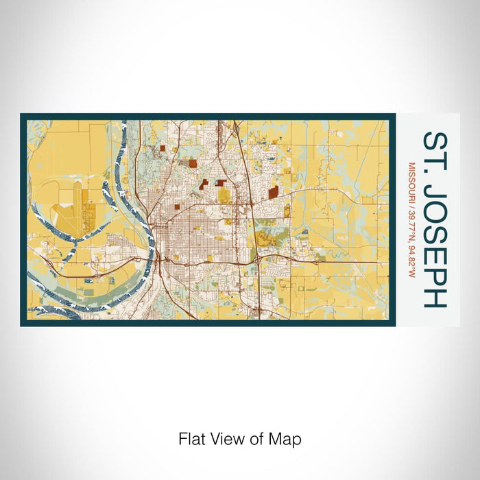Rendered View of St. Joseph Missouri Map on 17oz Stainless Steel Insulated Bottle with printed woodblock style map