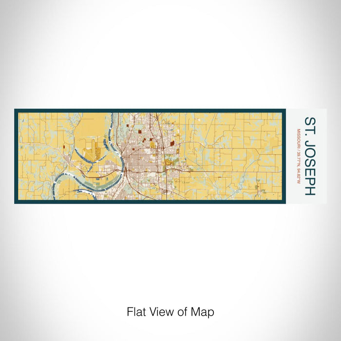 Rendered View of St. Joseph Missouri Map on 10oz Stainless Steel Insulated Cup in Woodblock with Sliding Lid