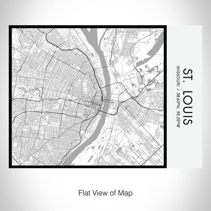 Rendered View of St. Louis Missouri Map on 20oz Stainless Steel Insulated Bottle with Bamboo Top with printed classic style map