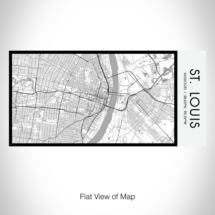 Rendered View of St. Louis Missouri Map on 17oz Stainless Steel Insulated Bottle with printed classic style map