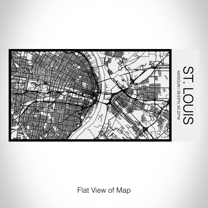 Rendered View of St. Louis Missouri Map on 17oz Stainless Steel Insulated Cola Bottle in Stainless in Matte White