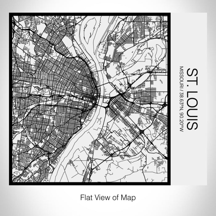 Rendered View of St. Louis Missouri Map on 17oz Stainless Steel Insulated Tumbler in Matte White with Tactile Lines