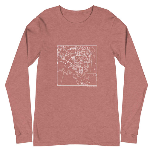 St. Marys Georgia  Map Unisex Long-Sleeve T-shirt with City inscription in Heather Mauve