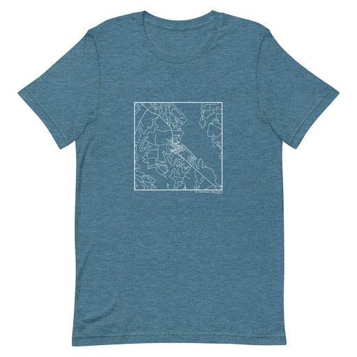 St. Michaels Maryland  Map Unisex T-Shirt with City inscription in Heather Teal