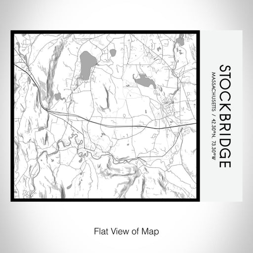 Rendered View of Stockbridge Massachusetts Map on 20oz Stainless Steel Insulated Bottle with Bamboo Top with printed classic style map