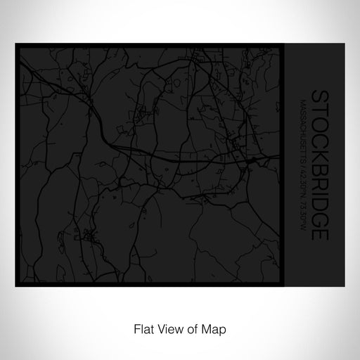 Rendered View of Stockbridge Massachusetts Map on 20oz Stainless Steel Insulated Bottle with Bamboo Top in Matte Black with printed Tactile Lines Map in Black