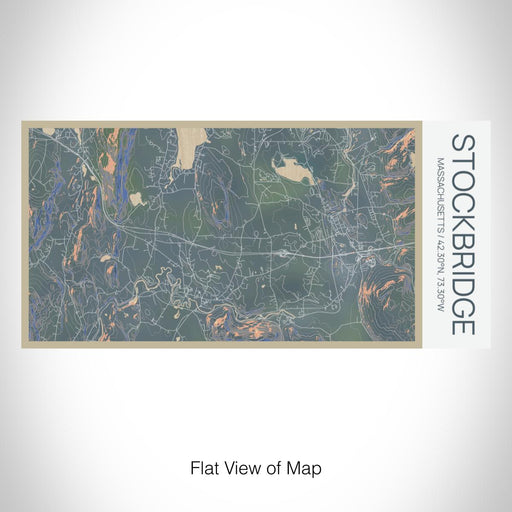 Rendered View of Stockbridge Massachusetts Map on 17oz Stainless Steel Insulated Bottle with printed afternoon style map