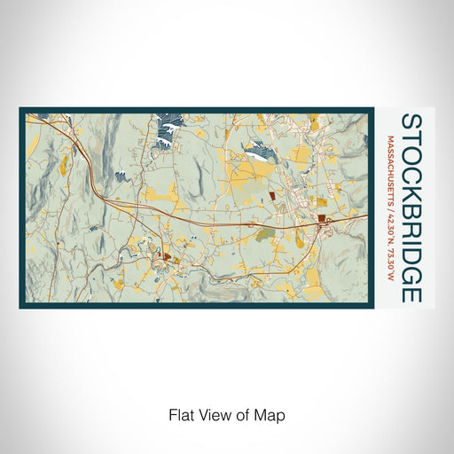 Rendered View of Stockbridge Massachusetts Map on 17oz Stainless Steel Insulated Bottle with printed woodblock style map
