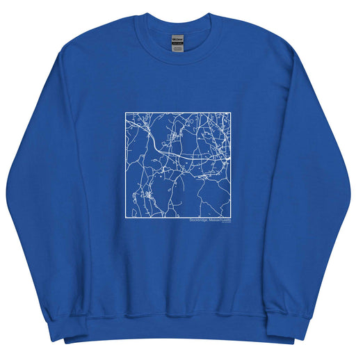 Stockbridge Massachusetts  Map Unisex Crewneck Sweater with City inscription in Royal Blue