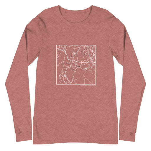 Stockbridge Massachusetts  Map Unisex Long-Sleeve T-shirt with City inscription in Heather Mauve