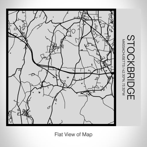 Rendered View of Stockbridge Massachusetts Map on 17oz Stainless Steel Insulated Tumbler in Tactile Lines with Succulent in Background