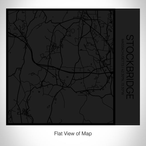 Rendered View of Stockbridge Massachusetts Map on 17oz Stainless Steel Insulated Tumbler in Matte Black with Tactile Lines