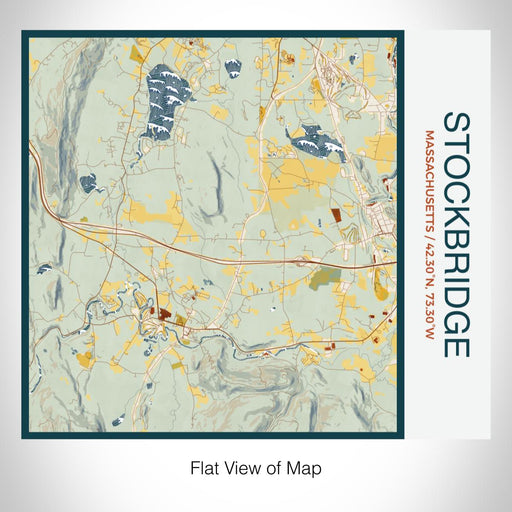 Rendered View of Stockbridge Massachusetts Map on 17oz Stainless Steel Insulated Tumbler in Woodblock Map Style