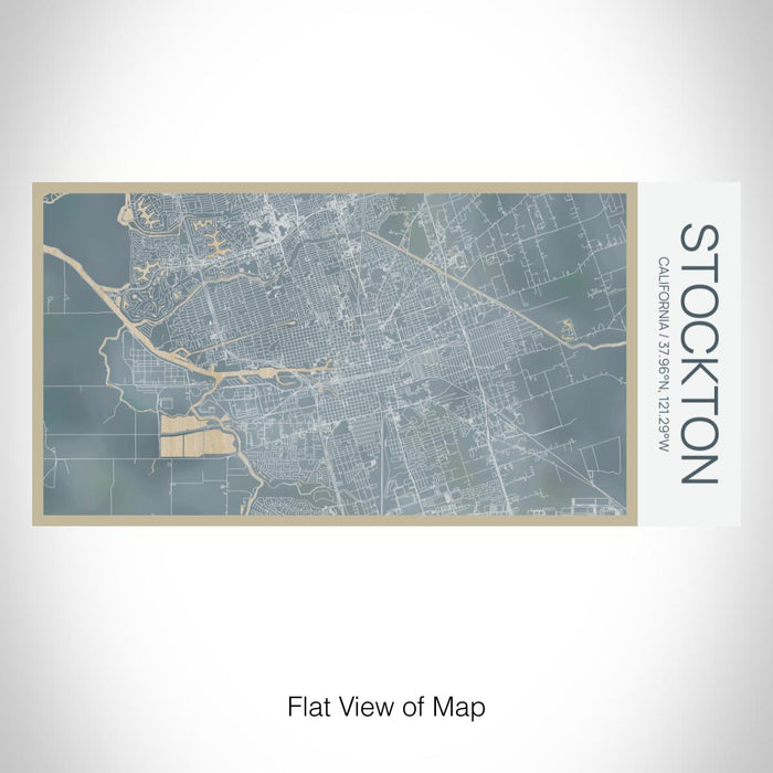 Rendered View of Stockton California Map on 17oz Stainless Steel Insulated Bottle with printed afternoon style map