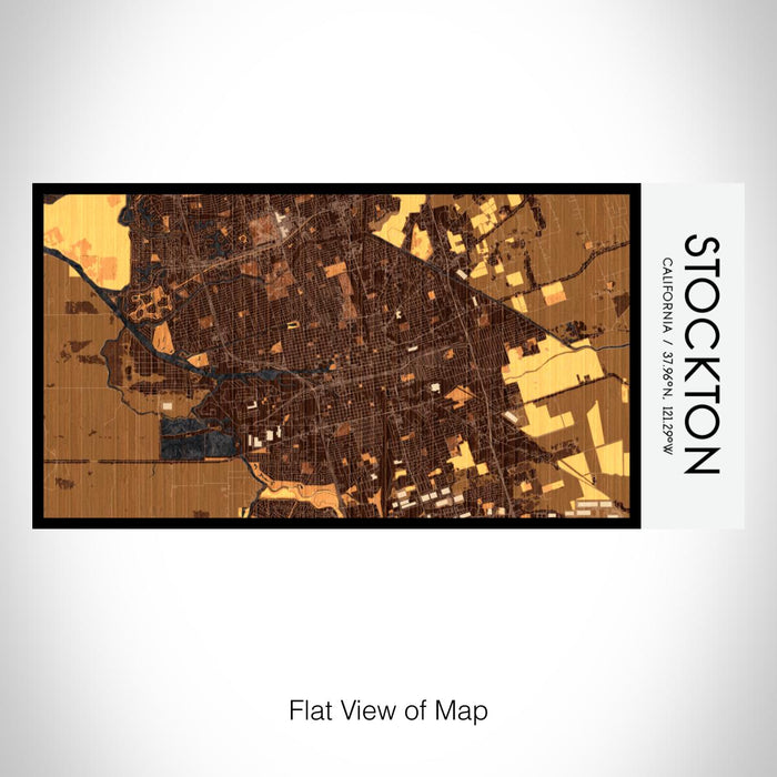 Rendered View of Stockton California Map on 17oz Stainless Steel Insulated Bottle with printed ember style map