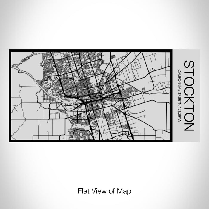 Rendered View of Stockton California Map on 17oz Stainless Steel Insulated Cola Bottle in Stainless