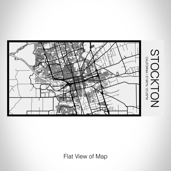 Rendered View of Stockton California Map on 17oz Stainless Steel Insulated Cola Bottle in Stainless in Matte White