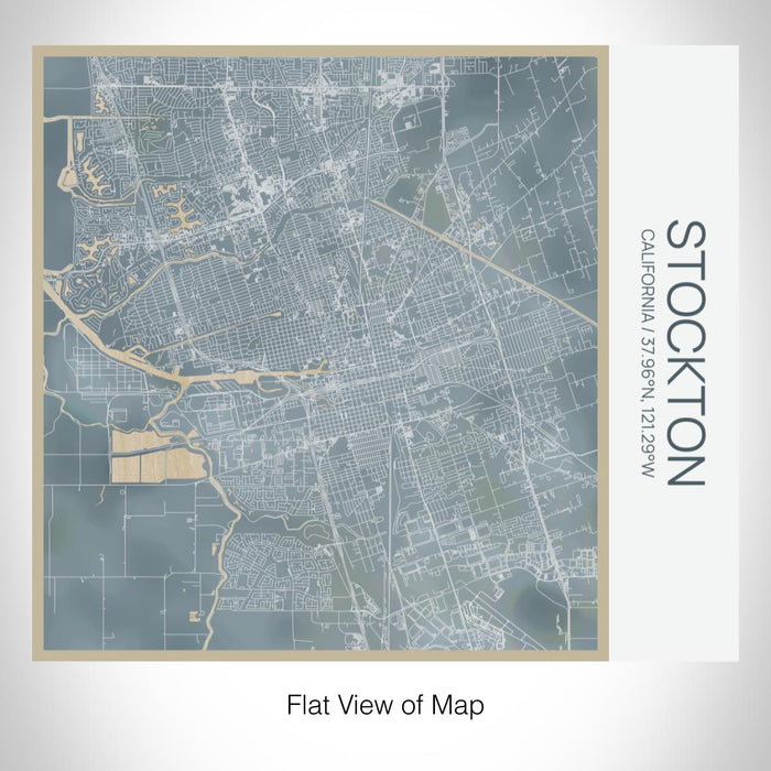 Rendered View of Stockton California Map on 17oz Stainless Steel Insulated Tumbler in Afternoon Map Style