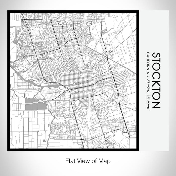Rendered View of Stockton California Map on 17oz Stainless Steel Insulated Tumbler in Classic Map Style