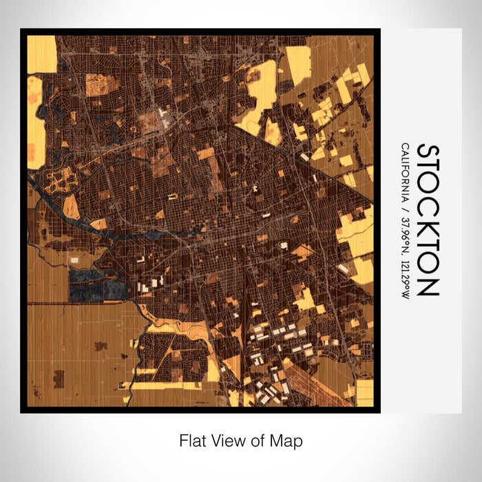 Rendered View of Stockton California Map on 17oz Stainless Steel Insulated Tumbler in Ember Map Style