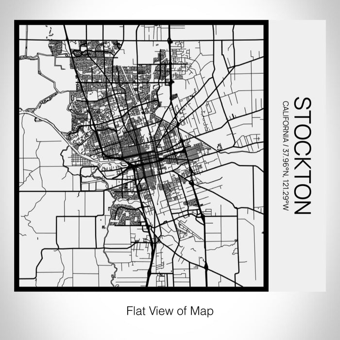 Rendered View of Stockton California Map on 17oz Stainless Steel Insulated Tumbler in Matte White with Tactile Lines
