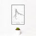 12x18 Stockton Lake Missouri Map Print Portrait Orientation in Classic Style With Small Cactus Plant in White Planter