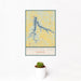 12x18 Stockton Lake Missouri Map Print Portrait Orientation in Woodblock Style With Small Cactus Plant in White Planter