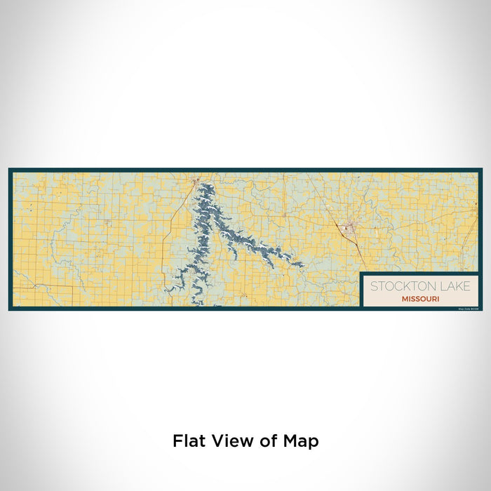 Flat View of Map Custom Stockton Lake Missouri Map Enamel Mug in Woodblock