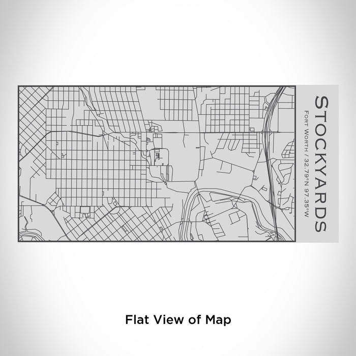 Rendered View of Stockyards Fort Worth Map Engraving on 17oz Stainless Steel Insulated Cola Bottle