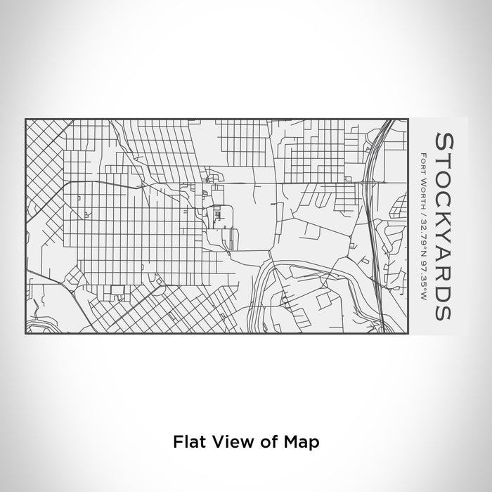 Rendered View of Stockyards Fort Worth Map Engraving on 17oz Stainless Steel Insulated Cola Bottle in White